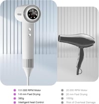 Uscător de păr cu ioni LESCOLTON, motor fără perii 110.000 RPM, 1600 W - alb 3