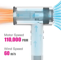 Uscător de păr cu ioni LESCOLTON, motor fără perii 110.000 RPM, 1600 W - alb 2