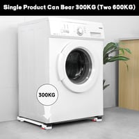 Leseed Mosógép Alátét Keret 2db Fékezős Görgővel 300kg Terhelhetőség Fehér 5