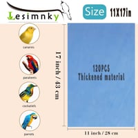 Lesimnky 120 ks jednorazových podložiek do klietky pre vtáky, 27,9 x 43,2 cm, predrezaný netkaný papier, absorpčné podložky na tácku na trus, modré 3