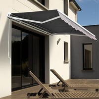 lesolar Csuklókaros Napellenző 250x200 cm - Erkély, Terasz és Udvar Árnyékoló, Manuális Kezelésű Alumínium-Poliészter Pergola Napvédő (Szürk 5