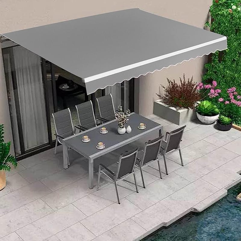 lesolar Csuklókaros Napellenző 250x200 cm - Erkély, Terasz és Udvar Árnyékoló, Manuális Kezelésű Alumínium-Poliészter Pergola Napvédő (Szürk