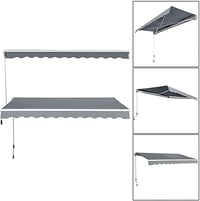 lesolar Csuklókaros Napellenző 250x200 cm - Erkély, Terasz és Udvar Árnyékoló, Manuális Kezelésű Alumínium-Poliészter Pergola Napvédő (Szürk 7