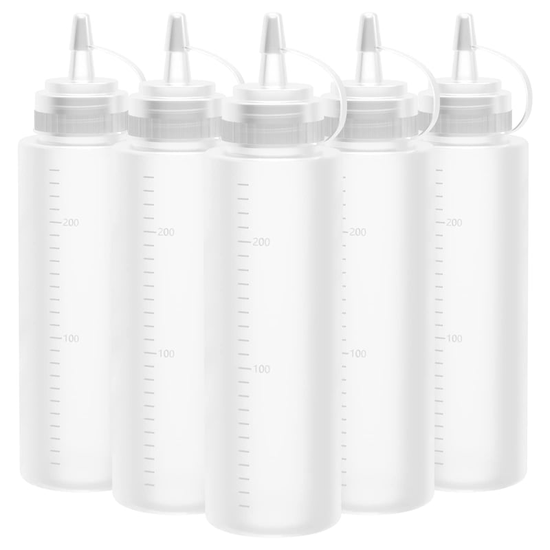 Set 5 sticle cu dozator Lestiven pentru vopsea, 250 ml – Recipiente flexibile pentru pictură