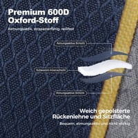 LET'S CAMP Skladacia kempingová stolička s chladiacou taškou a držiakom na nápoje, materiál 600D Oxford, vonkajšia rybárska stolička, nosnosť 200 kg 8