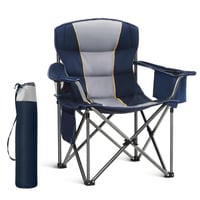 LET'S CAMP Skladacia kempingová stolička s chladiacou taškou a držiakom na nápoje, materiál 600D Oxford, vonkajšia rybárska stolička, nosnosť 200 kg 1