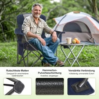 LET'S CAMP Skladacia kempingová stolička s chladiacou taškou a držiakom na nápoje, materiál 600D Oxford, vonkajšia rybárska stolička, nosnosť 200 kg 3