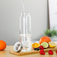 LETREEN Sklenená fľaša na vodu 1 liter s ochranným obalom, fľaša z borosilikátového skla 1 l, 1 ks 7