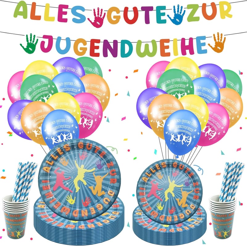 Lets Joy Ifjúsági Szentelési Parti Szett - 85 Darabos Tábla Dekoráció Ballonokkal