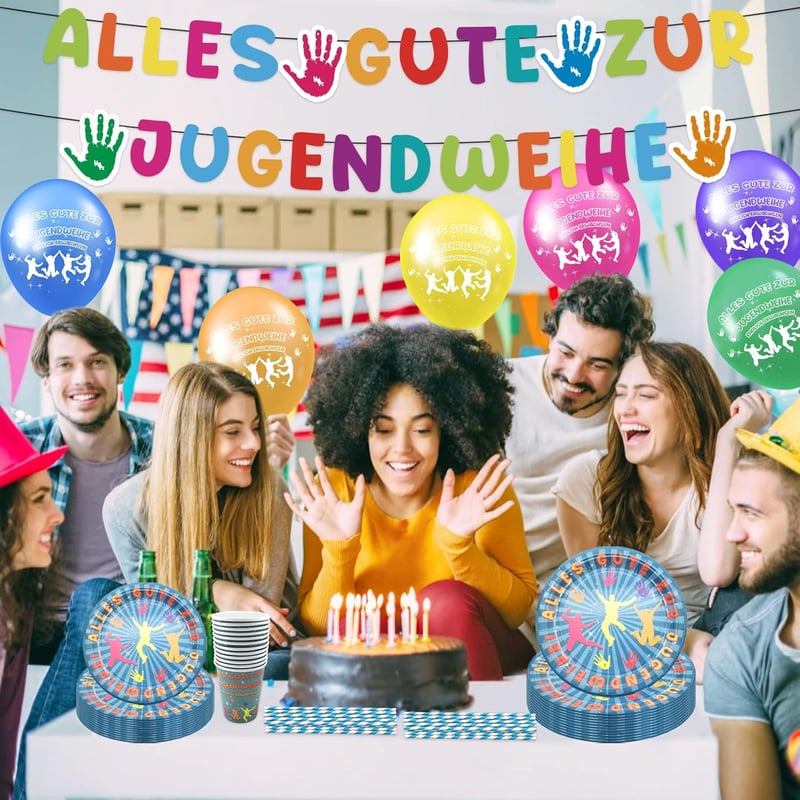 Lets Joy Ifjúsági Szentelési Parti Szett - 85 Darabos Tábla Dekoráció Ballonokkal