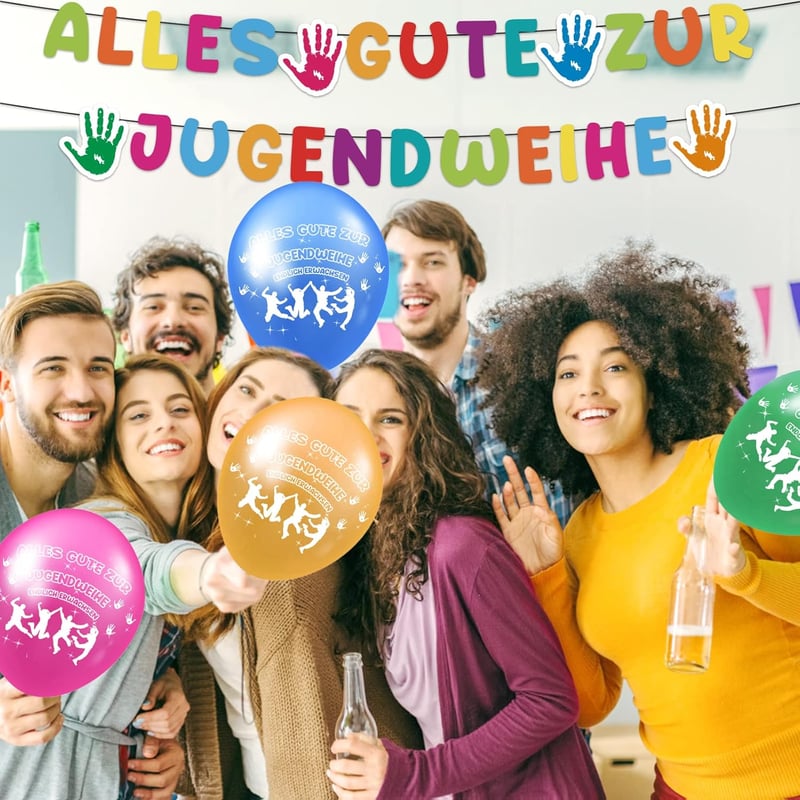 Lets Joy Ifjúsági Szentelési Parti Szett - 85 Darabos Tábla Dekoráció Ballonokkal