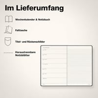 LEUCHTTURM1917 Týždenný diár 2027 Medium (A5) s poznámkovým blokom – Plánovač, nemecký jazyk, čerešňová, mäkká väzba, január – december 2027, týždenný prehľad vľavo + poznámková strana vpravo 7