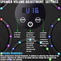 LeuKoles 17,3" LED Bluetooth Zenés Boxzsák Falra Szerelhető 9 Sebességgel 2