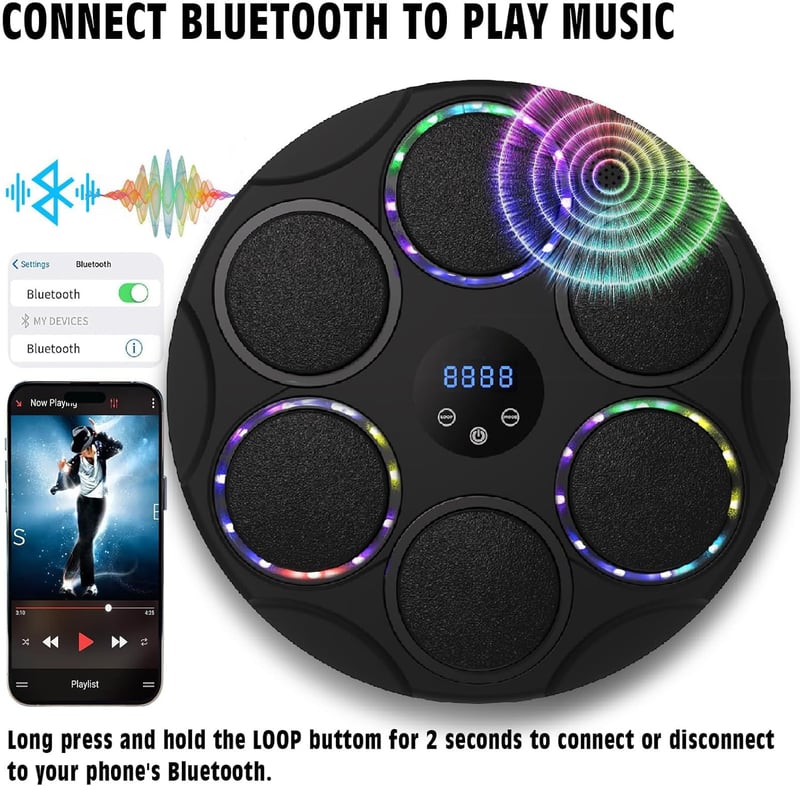 LeuKoles 17,3" LED Bluetooth Zenés Boxzsák Falra Szerelhető 9 Sebességgel