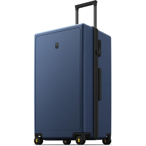 Troller LEVEL8 cu carcasă dură, 74 cm, 99L, Albastru, 8 roți, din 100% Policarbonat PC, închidere TSA, textură micro-diamant, bagaj de cală