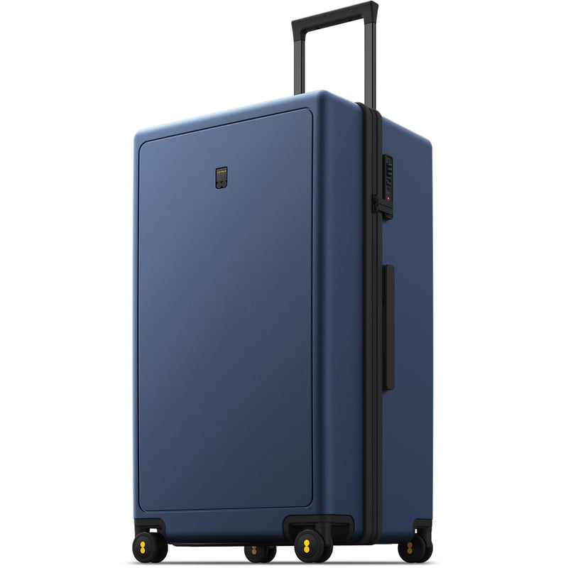 LEVEL8 Kemény Falú Bőrönd 74 cm 99L Kék, 8 Görgős Gurulós Trolley, 100% PC Polikarbonát, TSA Zár, Mikro-Gyémánt Textúra, Kézipoggyász