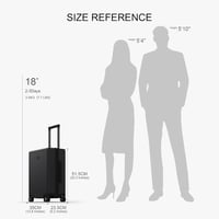 LEVEL8 Kézipoggyász Bőrönd Fekete, Könnyű Polikarbonát Keményfedeles Trolley, 8 Görgős Gyémánt Textúrás Elegáns Utazótáska 35x23x51cm 9