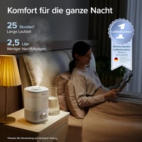 Levoit 2.5L Halk Párásító 23dB, 25 Órás Üzemidő, 360° Forgó Fúvóka, Gyerekszoba és Autó 2