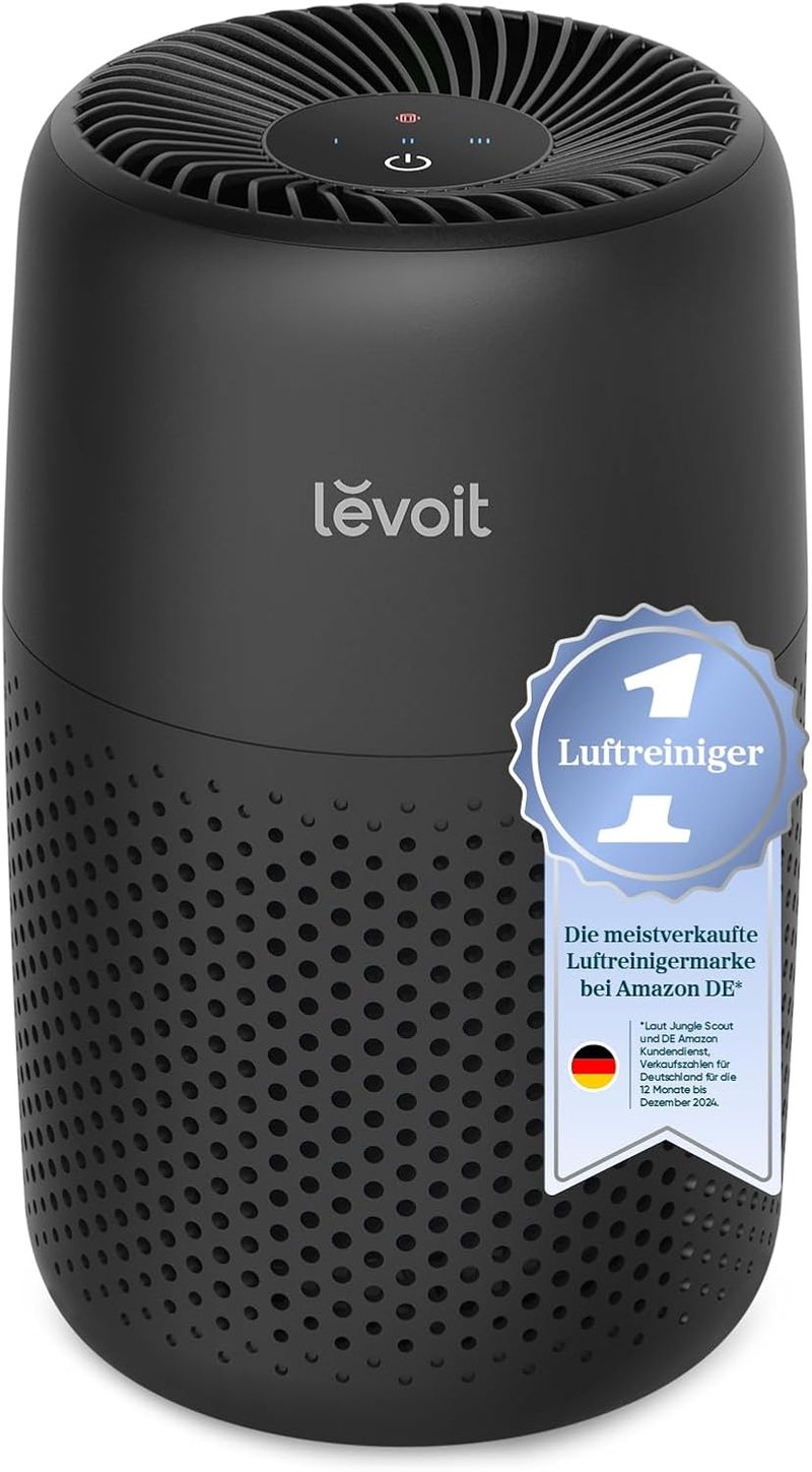 LEVOIT Core Mini fekete légtisztító HEPA szűrővel, aromaterápiás funkcióval, hálószobához