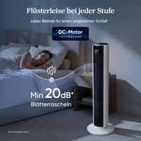 Stĺpový ventilátor Levoit s DC motorom, 92 cm, tichý chod 20 dB, 7,9 m/s, 4 režimy, 12 rýchlostí, 12-hodinový časovač, diaľkové ovládanie, 24 W, biely 5