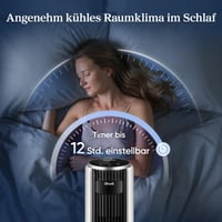 Stĺpový ventilátor Levoit s DC motorom, 92 cm, tichý chod 20 dB, 7,9 m/s, 4 režimy, 12 rýchlostí, 12-hodinový časovač, diaľkové ovládanie, 24 W, biely 7