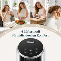 Stĺpový ventilátor Levoit s DC motorom, 92 cm, tichý chod 20 dB, 7,9 m/s, 4 režimy, 12 rýchlostí, 12-hodinový časovač, diaľkové ovládanie, 24 W, biely 8