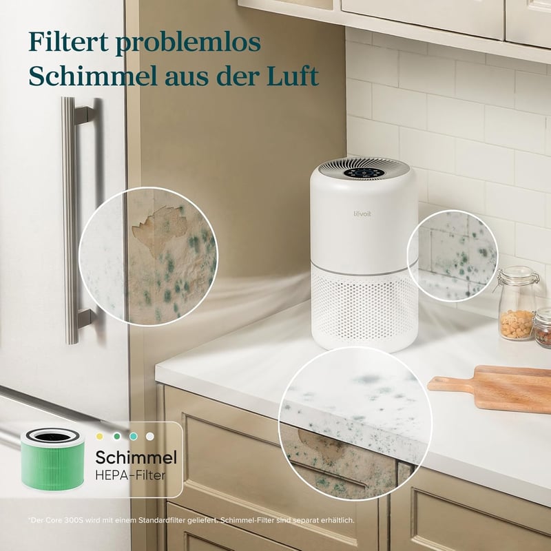 LEVOIT Légtisztító H13 HEPA Szűrő Allergia Pollenszemcse Füst Ellen 195m³/h