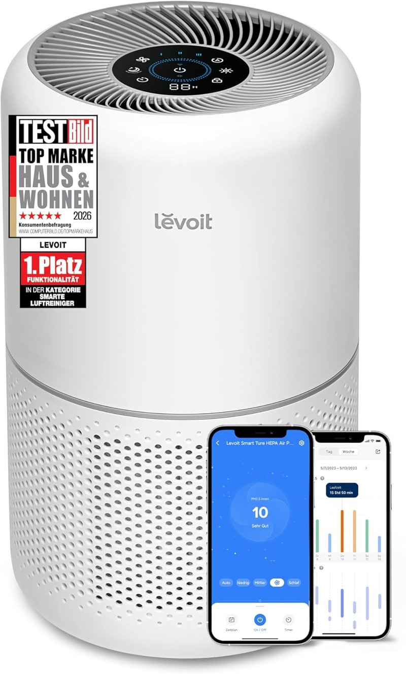 LEVOIT Légtisztító H13 HEPA Szűrő Allergia Pollenszemcse Füst Ellen 195m³/h