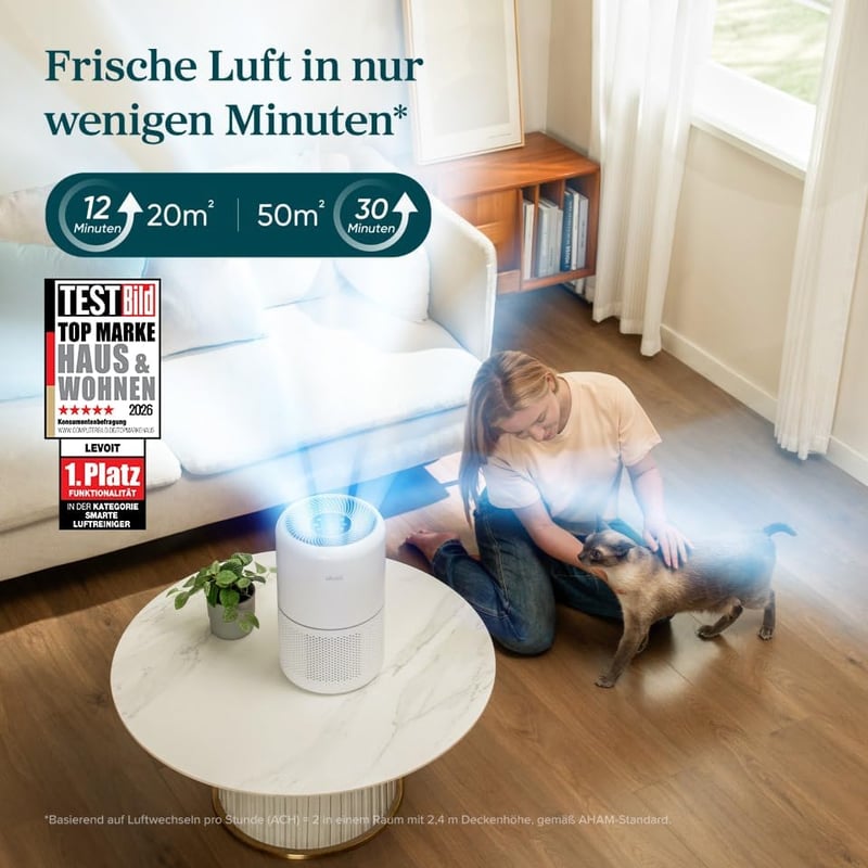 LEVOIT Légtisztító H13 HEPA Szűrő Allergia Pollenszemcse Füst Ellen 195m³/h
