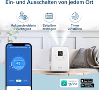 Levoit okos párásító nagy szobákhoz, felülről tölthető, meleg és hideg pára, 550 ml/h, 40-70 m² 4