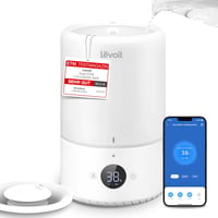 Levoit Smart Párásító 20dB Csendes, 3L Gyermekszoba Baba Növény, 360° Forgó Fúvóka, Páratartalom Érzékelő 1