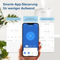 Levoit Smart Párásító 20dB Csendes, 3L Gyermekszoba Baba Növény, 360° Forgó Fúvóka, Páratartalom Érzékelő 3