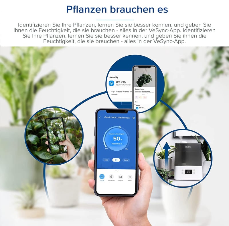 Levoit Smart Párásító 47m² Okos Vezérléssel Alexa Kompatibilis Szürke
