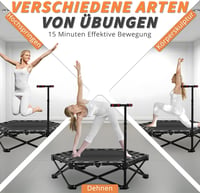 LEWGEE 106 cm Fitness Trambulin Magasságállítható Fogantyúval 150 kg Terhelhetőség 2