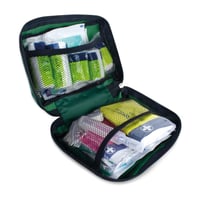 Trusă de prim ajutor Lewis-Plast Premium, 90 piese - cu soluție pentru spălarea ochilor, 2 pachete de gheață și pătură de urgență - pentru acasă, mașină, birou, călătorii - verde 2
