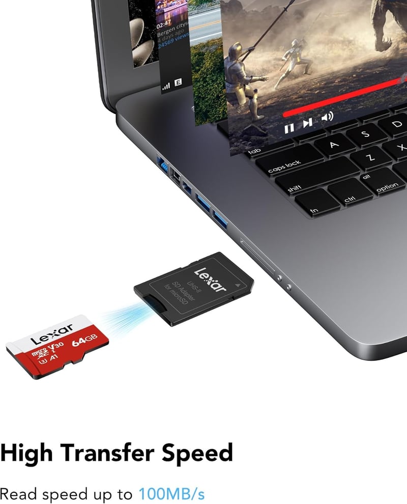 Lexar 64GB Micro SD kártya UHS-I U3 A1 V30 100MB/s 4K videóhoz - 64 GB