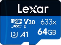 Lexar 64GB microSDXC UHS-I memóriakártya, 100MB/s olvasási sebesség, A1 C10 U3 V30 1