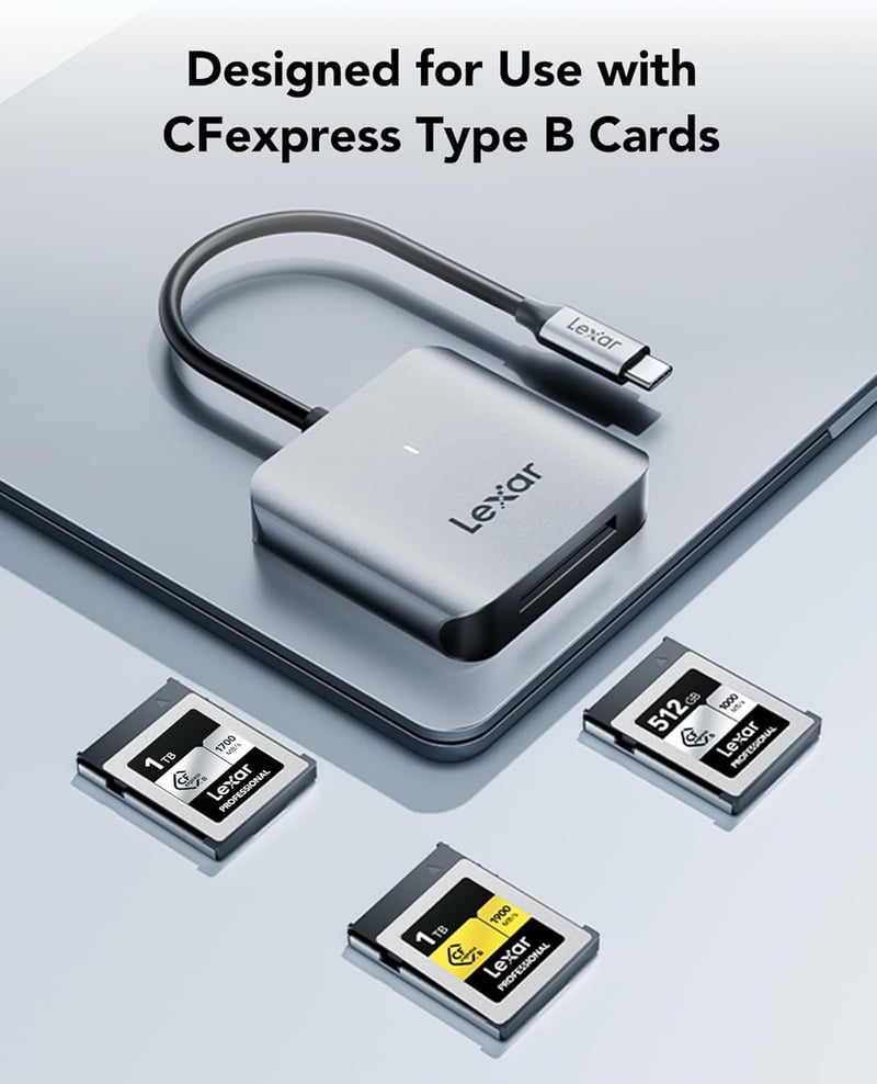 Lexar RW510 CFexpress Type B kártyaolvasó USB 3.2 Gen 2 10Gbps - 0GB, CFexpress Type B Card Reader