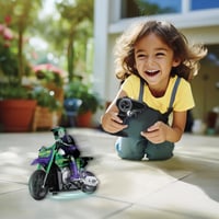 RC terénna motorka LEXIBOOK Crosslander RC18LXB – fialová, 12 km/h, so svetelnými efektmi, driftovaním a kaskadérskymi kúskami 9