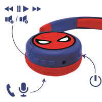 Lexibook HPBT010SP Pókember 2 az 1-ben Bluetooth és vezetékes gyerek fejhallgató, összecsukható - piros/kék 7