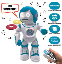 Dvojjazyčný vzdelávací robot Lexibook Powerman Kid ROB90DE – kráčajúca, tancujúca, spievajúca, programovateľná STEM hračka – príbehy a kvízy v nemčine a angličtine 2