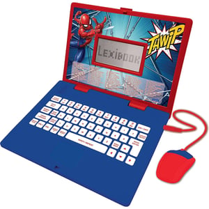 Laptop educativ bilingv Lexibook Spider-Man italiană-engleză, 124 de activități - albastru-roșu - JC598SPi5