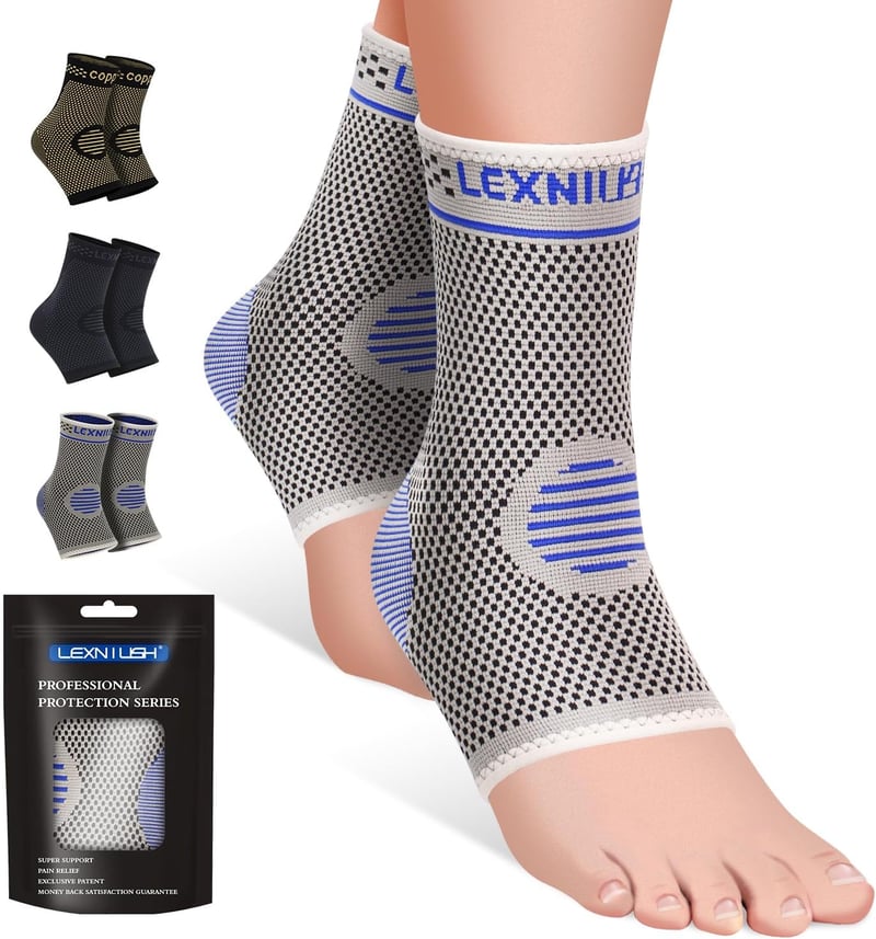 Lexniush 2 db Bokaszalag Támogatás Sportsérüléshez, Plantar Fasciitis Kompressziós Zokni