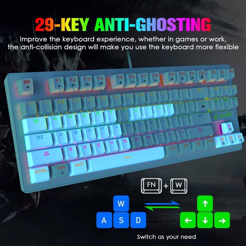 LexonElec K550 Gaming Billentyűzet és M1 Egér Szett Egérpaddal - Vezetékes Gamer Kombó PC-hez