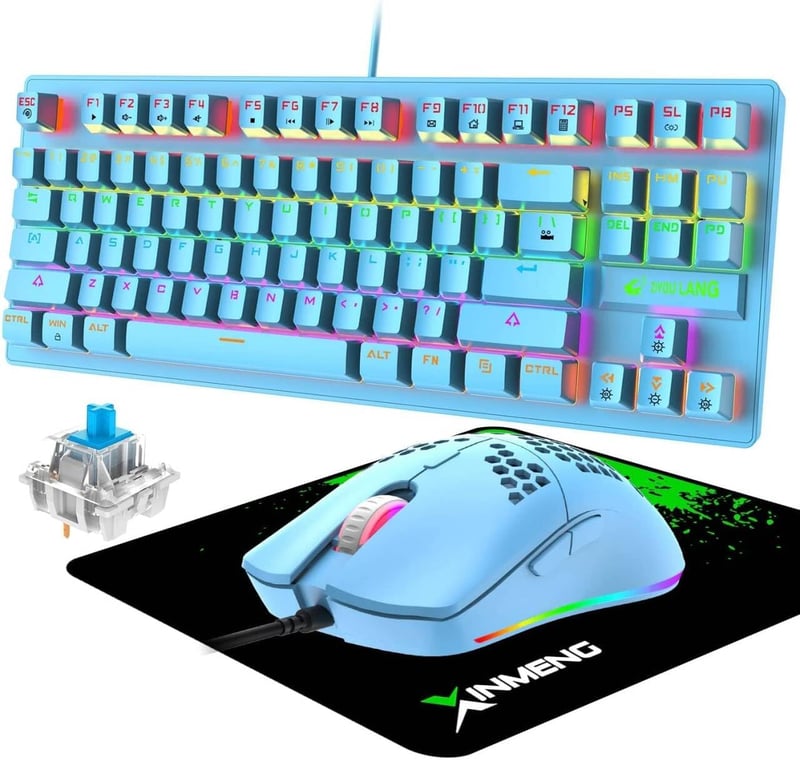 LexonElec K550 Gaming Billentyűzet és M1 Egér Szett Egérpaddal - Vezetékes Gamer Kombó PC-hez