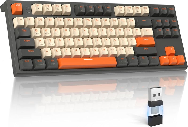 LexonElec M88 Vezeték Nélküli Mechanikus Billentyűzet 87% QWERTY Hot Swap Bluetooth 2.4GHz Dual Mode PBT Keycaps PC MAC Tablet