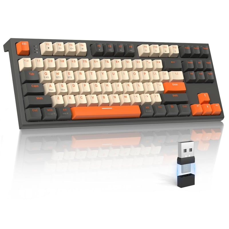 LexonElec M88 Bežična Mehanička Tipkovnica 87% QWERTY Hot Swap Bluetooth 2.4GHz Dual Mode PBT Kapice za Tipke PC MAC Tablet