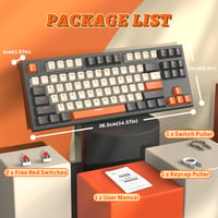 LexonElec M88 Vezeték Nélküli Mechanikus Billentyűzet 87% QWERTY Hot Swap Bluetooth 2.4GHz Dual Mode PBT Keycaps PC MAC Tablet 8