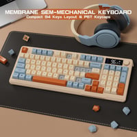 LexonElec M96 Vezeték Nélküli Gaming Billentyűzet - Bluetooth 5.0 & 2.4G Kettős Mód, Kijelzővel, PBT Keycap, 3000 mAh Akkumulátor, Kék 5