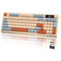 LexonElec M96 Bežična Gaming Tipkovnica - Bluetooth 5.0 & 2.4G Dvostruki Način Rada, S Zaslonom, PBT Kapice Tipki, 3000 mAh Baterija, Plava 1